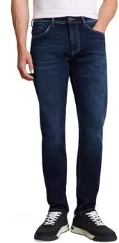 Tom Tailor Josh Slim Fit 5-Pocket Jeans Used Wash (1047984) used dark blue black denim
