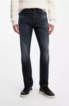 HUGO Slim-Fit Jeans aus Stretch-Denim mit Vintage-Waschung - Style 708 50568115 Dunkelblau /