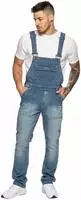 Enzo | Herren Denim Overall Latzhose - Dunkelblau Blau