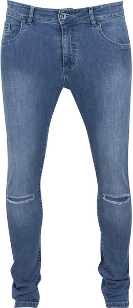 Urban Classics Slim Fit Knee Cut Pants (TB1652) blue washed