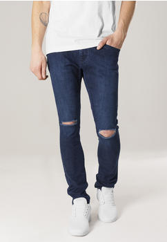 Urban Classics Slim Fit Knee Cut Denim Pants (TB1652-00197-0006) dark blue