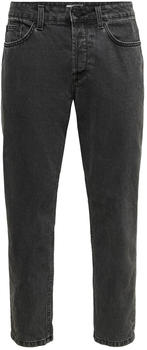 Only & Sons Avi Cropped Jeans black washed