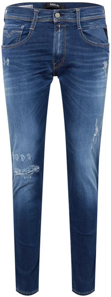 Replay Slim Fit Jeans Hyperreflex Re-Used X.L.I.T.E. Broken Repair Anbass (M914Y .000.661XI20) dark blue
