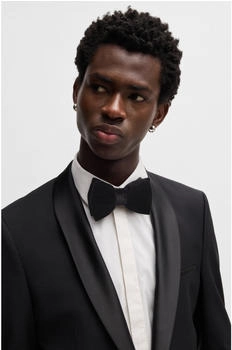 Hugo Fliege aus samtenem Baumwoll-Jacquard - Style Bow tie velvet 50532211 Schwarz ONESI