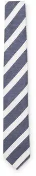Hugo Boss Jacquard-Krawatte aus Leinen und Seide mit diagonalen Streifen Style C-TIE 7.5CM 262 50561746 Blau gestreift ONESI