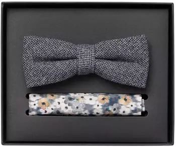Venti Set aus Fliege und Einstecktuch, gemustert, blau (53680601-0)