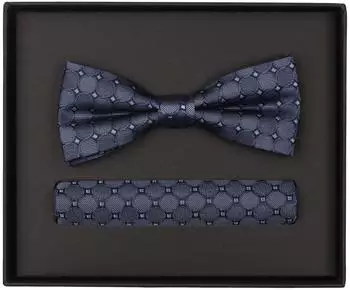 Venti Fliege & Einstecktuch Set, Seide, gepunktet, blau (89809321-0)
