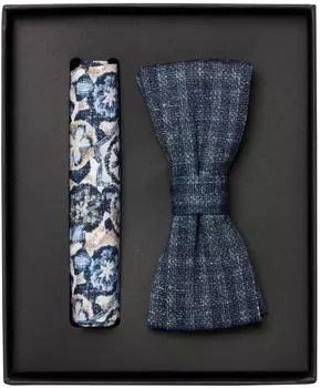 Venti Fliege & Einstecktuch Set, gemustert, dunkelblau (91472950-0)
