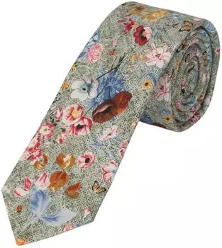 Seidenfalter Prince Bowtie Krawatte hellgrau, 70% Seide (S88004)