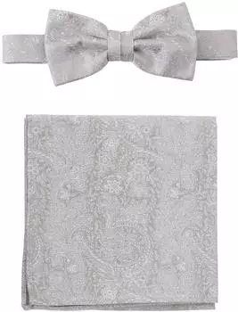 Prince Bowtie Fliege & Einstecktuch Set, reine Seide, sand