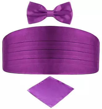 Dondon Set Kummerbund, Fliege & Einstecktuch lila