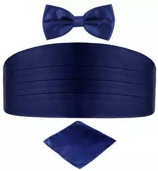 Dondon Set Kummerbund, Fliege & Einstecktuch dunkelblau