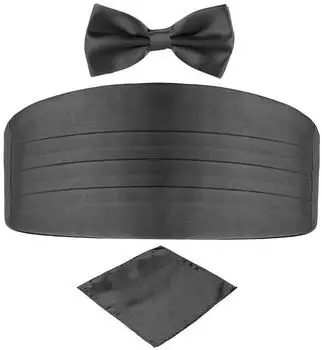 Dondon Set Kummerbund, Fliege & Einstecktuch anthrazit