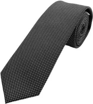 Seidenfalter Krawatte Picoté schwarz/silber (PAUL)