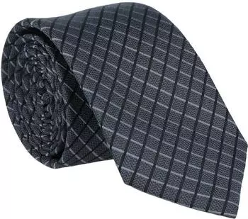 Willen Krawatte aus reiner Seide mit Logo-Patch 6,5cm, anthrazit