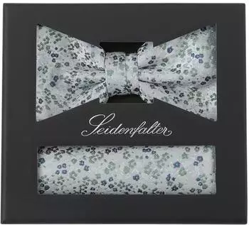Seidenfalter Fliege & Einstecktuch Set, mint, 100% Seide
