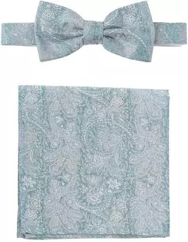 Prince Bowtie Fliege & Einstecktuch Set, reine Seide, petrol