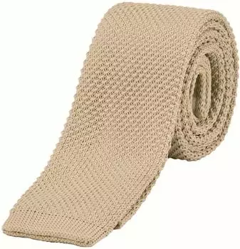 Dondon Schmale Strickkrawatte Herren beige, 5cm (RKW10)