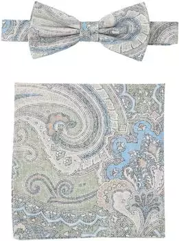 Prince Bowtie Seidenfalter Fliege und Einstecktuch Set, grün (Prince Bowtie)