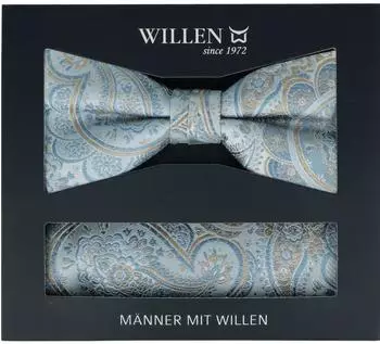Willen Fliegen-Set Paisley Seide, blau (Herren)