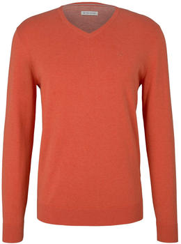 Tom Tailor Melierter Pullover mit V-Ausschnitt (1027665-29420) light orange peach melange