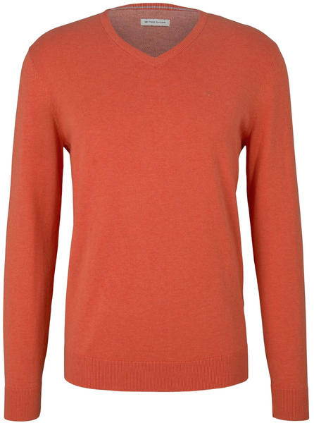 Tom Tailor Melierter Pullover mit V-Ausschnitt (1027665-29420) light orange peach melange