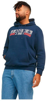 Jack & Jones Hoodie Large Size Corp Logo (12163777) Navy Blazer / Print Play