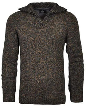 Ragman Tweed-Pullover mit Troyer (502662-187) taupe-grau mouliniert