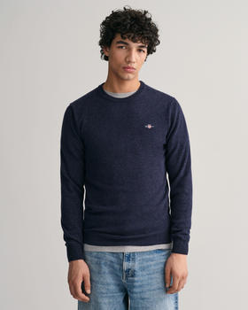 GANT Superfine Lambswool Rundhalspullover (87211-480) blau