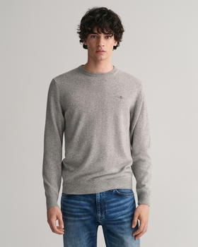 GANT Superfine Lambswool Rundhalspullover (87211-93) grau