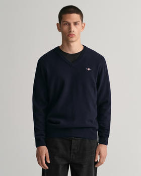 GANT Superfine Lambswool V-Neck Pullover (87212-410) blau