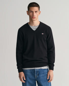 GANT Superfine Lambswool V-Neck Pullover (87212-5) schwarz