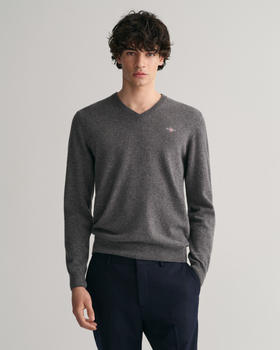 GANT Superfine Lambswool V-Neck Pullover (87212-90) grau