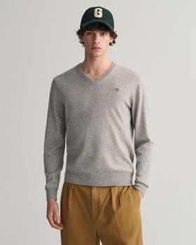 GANT Superfine Lambswool V-Neck Pullover (87212-93) grau