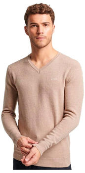 Superdry Essential Embroidered Knit Short Sleeve Round Neck T-shirt (M6110562A) beige/weiß