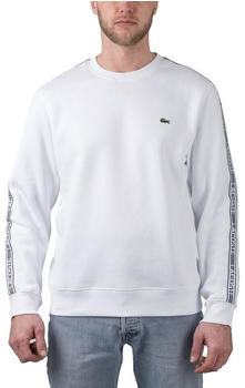 Lacoste Herren Jogger-Sweatshirt aus Flanell mit Logostreifen (SH5073) weiß