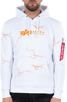 Alpha Industries Lightning All Over Print Hoodie (106330-091) white
