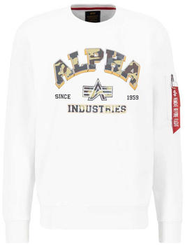 Alpha Industries College Camo Sweater (146306-009) white