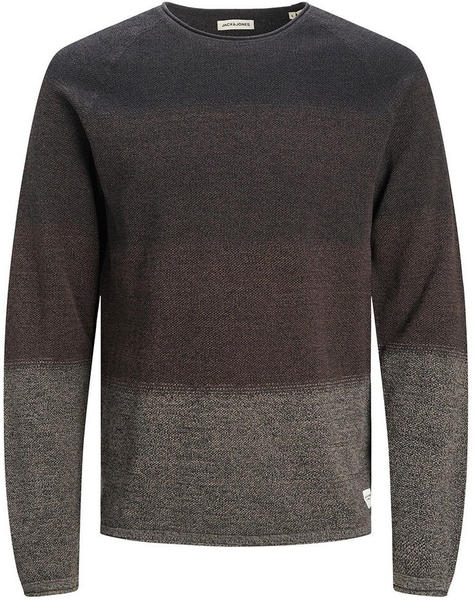 Jack & Jones Hill Knit Crew Sweater (12157321) Seal Brown / Detail Gradient