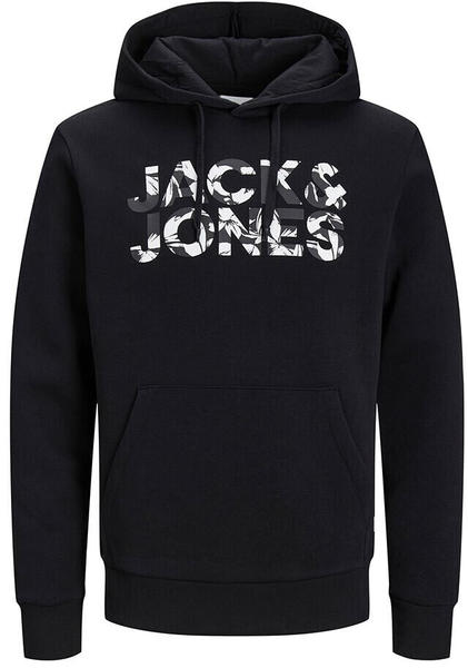 Jack & Jones Jeff Corp Logo Hoodie (12250682) Black / Detail Flower
