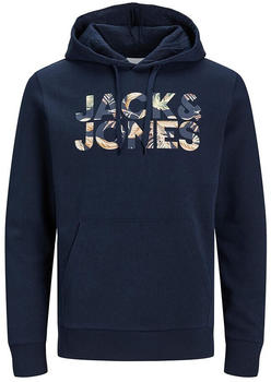 Jack & Jones Jeff Corp Logo Hoodie (12250682) Navy Blazer / Detail Flower