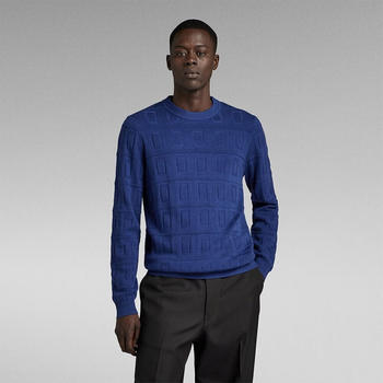 G-Star Table Structure R Crew Neck Sweater (D23932-D167) ballpen blue