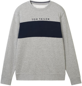 Tom Tailor Sweatshirt mit Logo Print grey Heather melange (1040833)