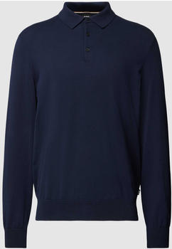 Hugo Boss Regular-Fit Pullover aus Baumwoll-Jersey mit Polokragen (50506025) blau