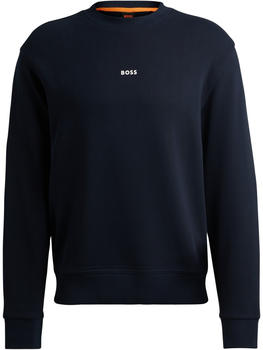 Hugo Boss Relaxed-Fit Sweatshirt aus Baumwoll-Terry mit Kontrast-Logo (50514541) blau