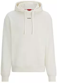 Hugo Boss Relaxed-Fit Hoodie aus Baumwoll-Terry mit Logo-Print (50486478) wei&szlig;