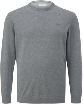 S.Oliver Strickpullover mit Logo-Stickerei (2148210) grau