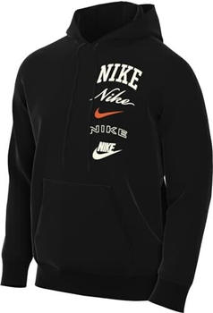 Nike Club Fleece Hoodie (FN2634) black/safety orange