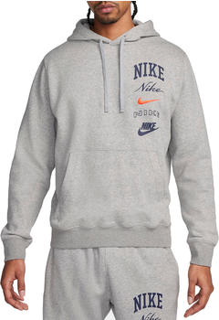 Nike Club Fleece Hoodie (FN2634) dark grey heather/light smoke grey/safety orange