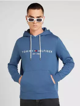 Tommy Hilfiger Organic Cotton Blend Logo Hoody (MW0MW11599) aegean sea – Hochwertiges Material für maximalen Komfort